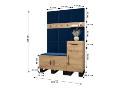 Conjunto de guardarropa Artin 5 196/126/46 (Roble/Manila 18)