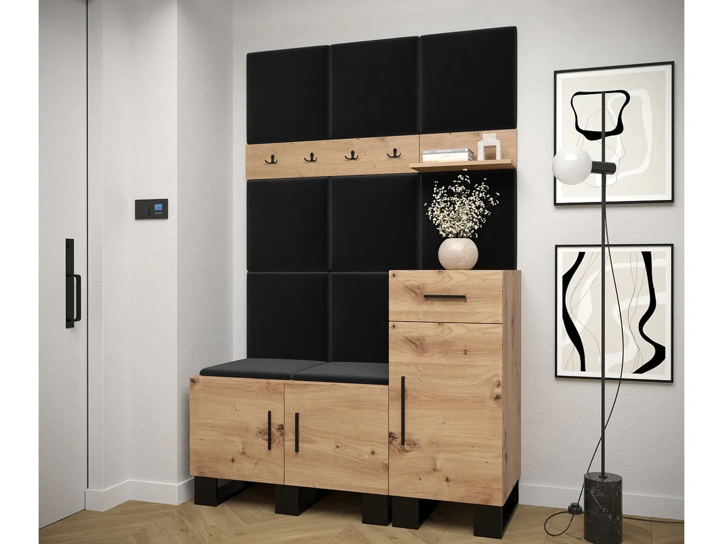 Conjunto de guardarropa Artin 5 196/126/46 (Roble/Manila 18)
