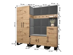 Conjunto de guardarropa Artin 1 196/200/46 (Roble/Manila 18)