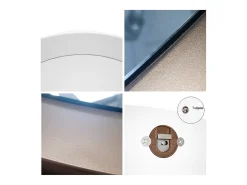 Conjunto de guardarropa Florence con zapatero y 2 espejos de pared, Hecho en ALEMANIA, blanco mate/hormigón oxidado