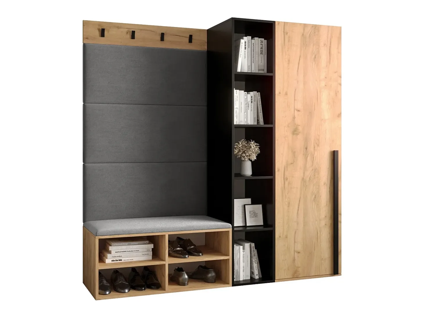 Conjunto de guardarropa Miro 1 184/164/42 (Roble/Manila 16)