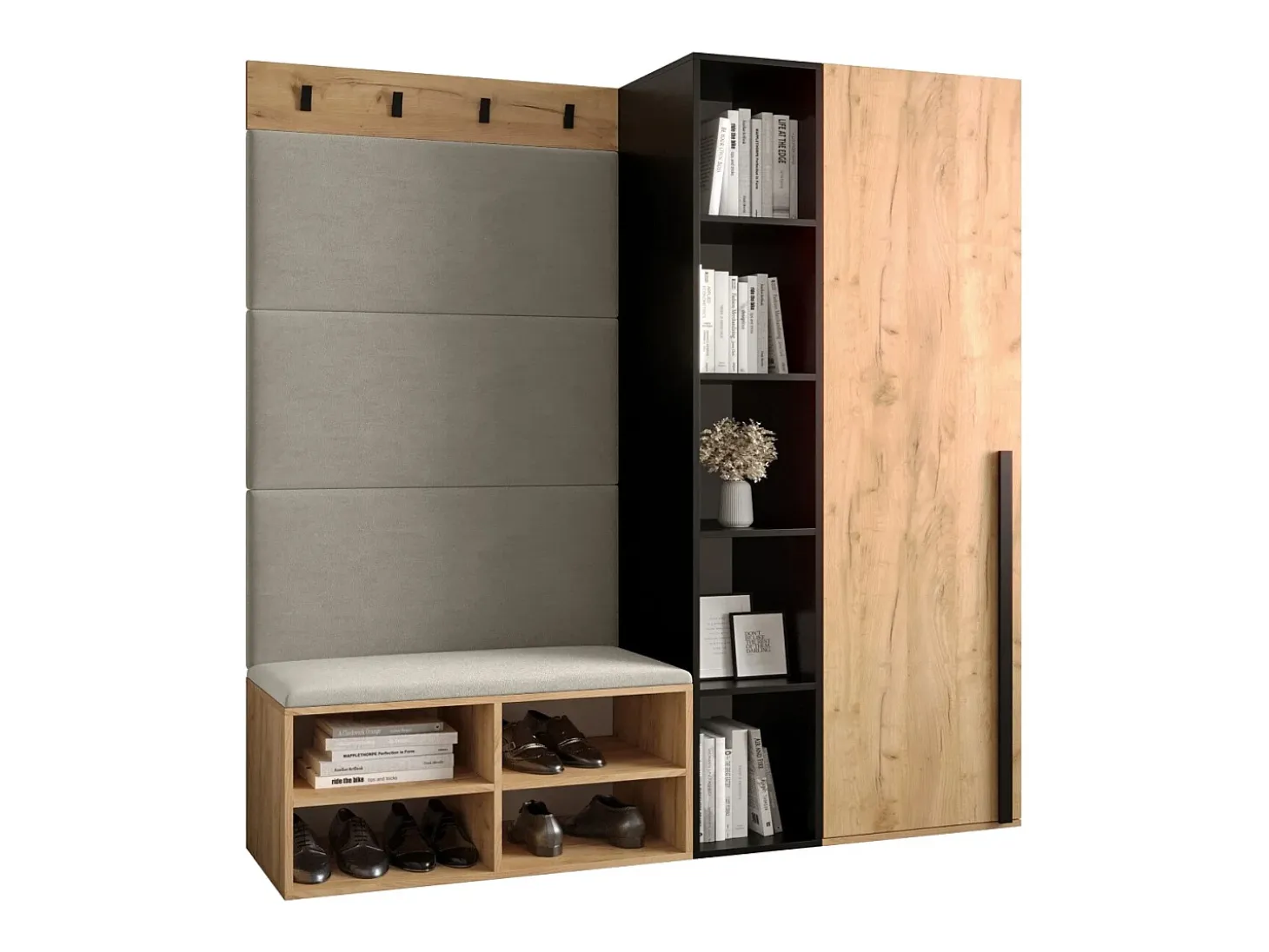 Conjunto de guardarropa Miro 1 184/164/42 (Roble/Manila 02)