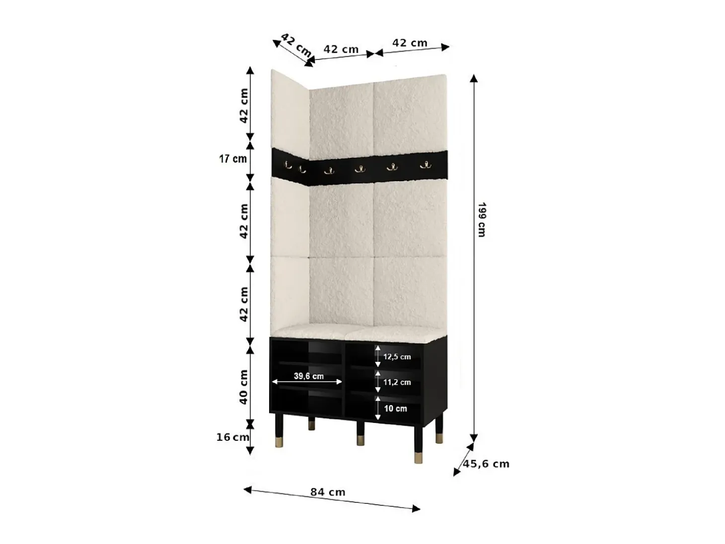 Conjunto de guardarropa Palermo 11 200/84/46 (Kashmir/Poso 100)