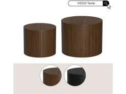 Conjunto de mesa de centro roble/negro 48x48x38 tavilo