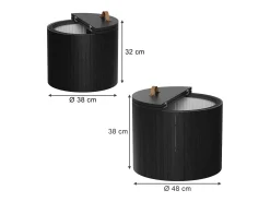 Conjunto de mesa de centro roble/negro 48x48x38 tavilo