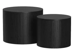 Conjunto de mesa de centro roble/negro 48x48x38 tavilo