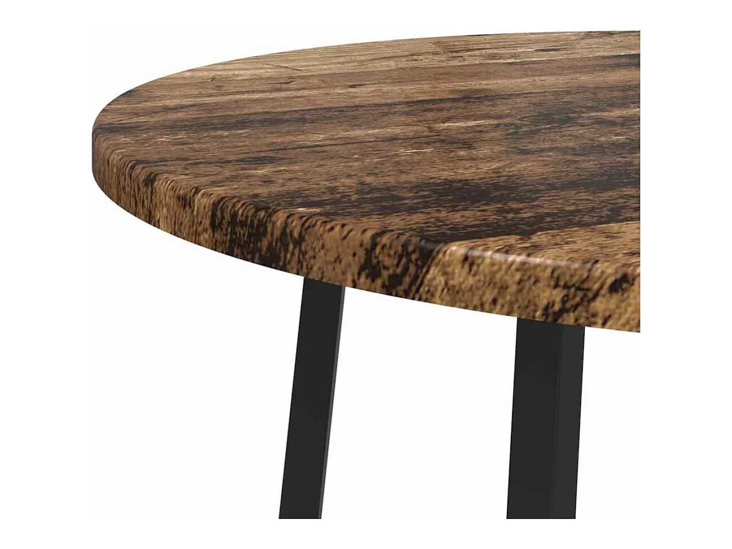 Conjunto de mesas auxiliares 2 piezas Madera vieja y Negro