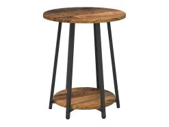 Conjunto de mesas auxiliares 2 piezas Madera vieja y Negro