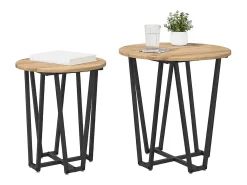 Conjunto de mesas auxiliares 2 piezas Roble Artisan y Negro