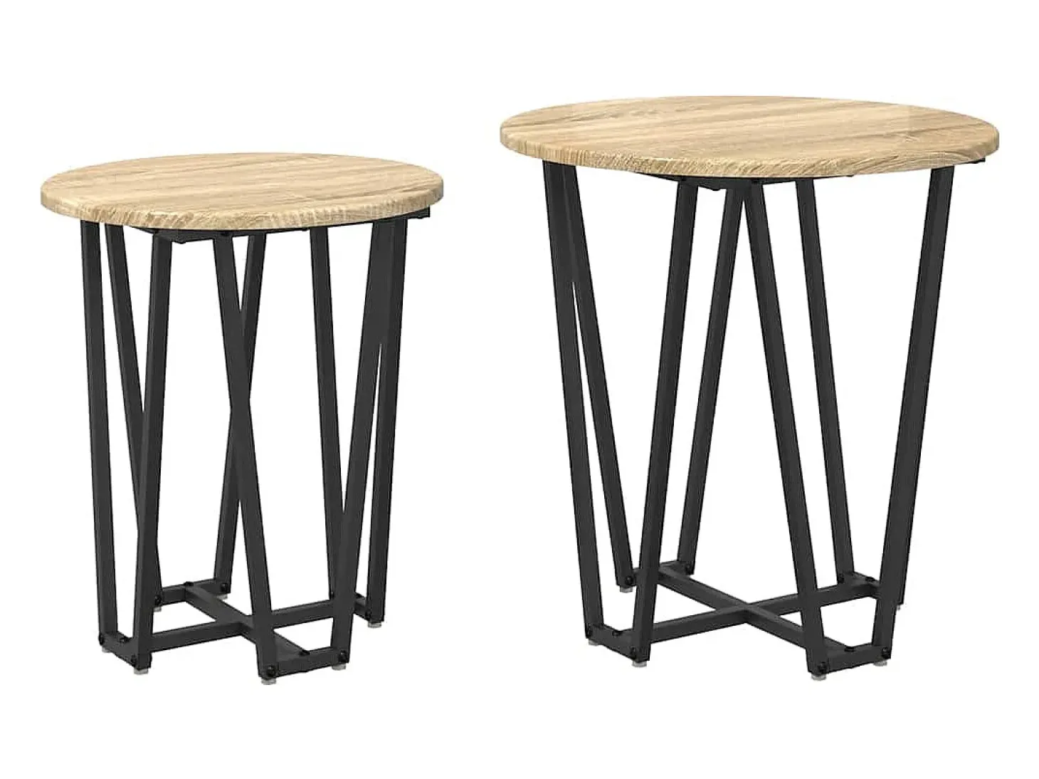 Conjunto de mesas auxiliares 2 piezas Roble Sonoma y Negro