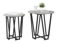 Conjunto de mesas auxiliares 2 piezas Gris sonoma y Negro