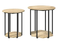 Conjunto de mesas auxiliares 2 piezas Roble Sonoma y Negro