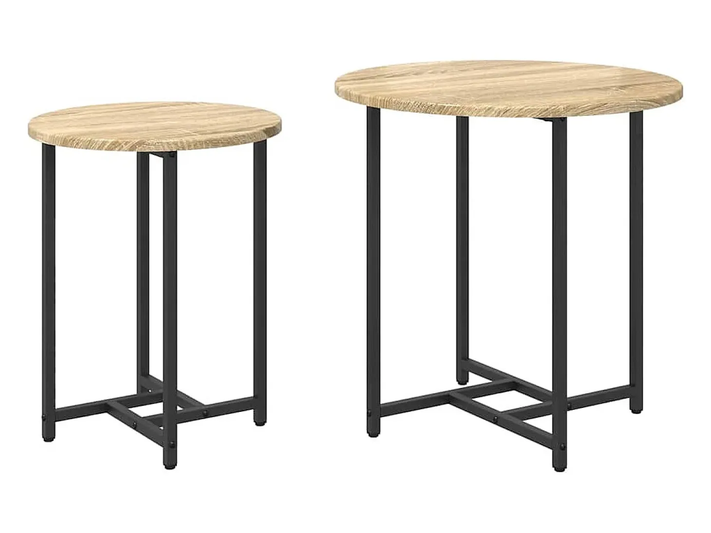 Conjunto de mesas auxiliares 2 piezas Roble Sonoma y Negro