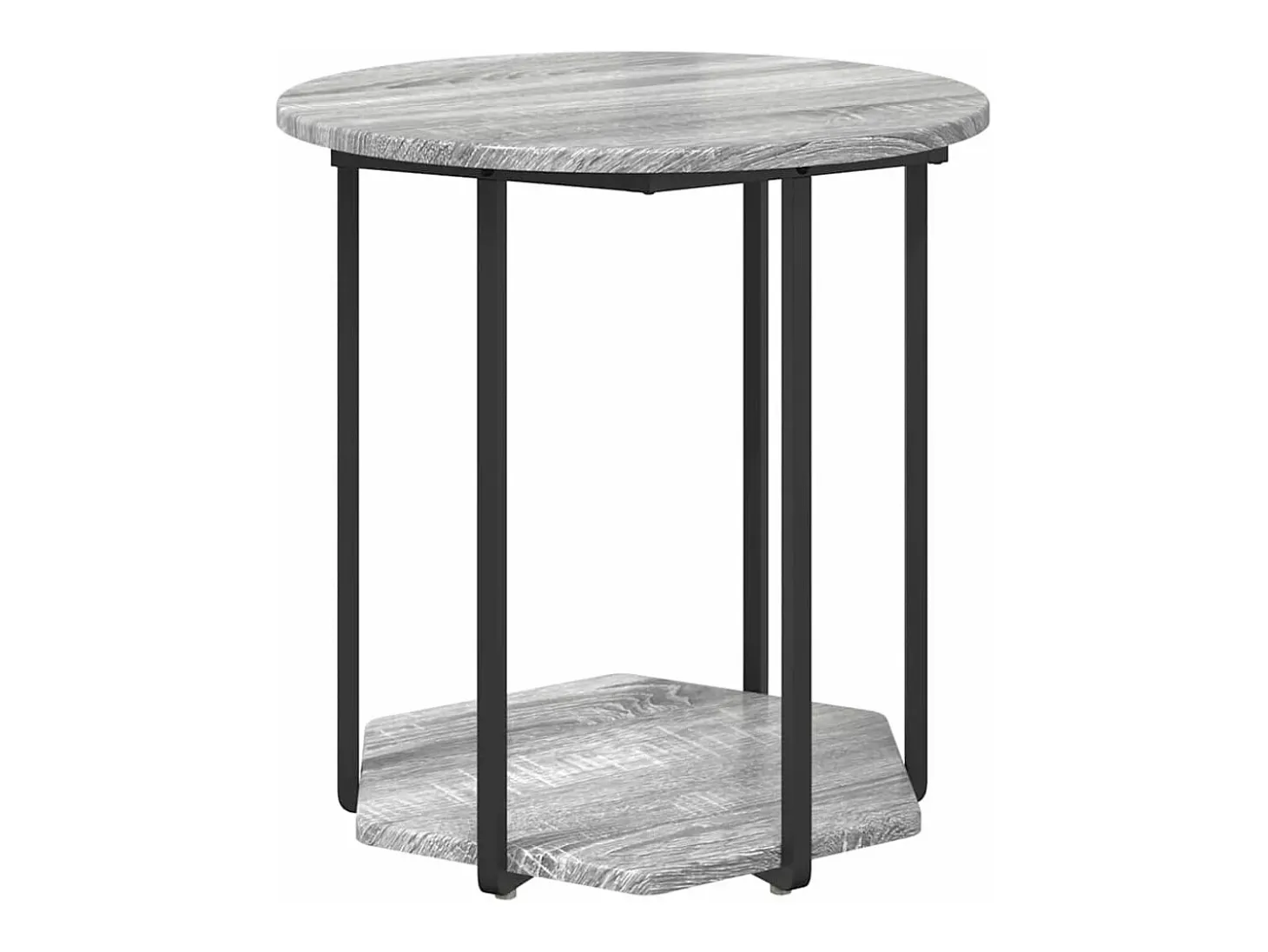 Conjunto de mesas auxiliares 2 piezas Gris sonoma y Negro