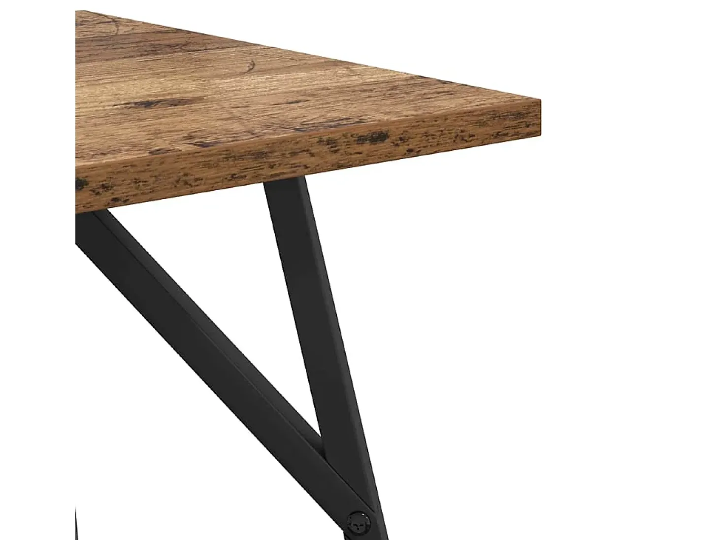 Conjunto de mesas auxiliares 2 piezas Madera vieja y Negro