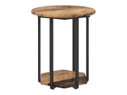 Conjunto de mesas auxiliares 2 piezas Madera vieja y Negro