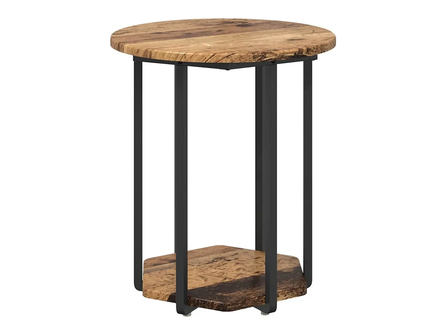 Conjunto de mesas auxiliares 2 piezas Madera vieja y Negro