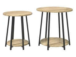 Conjunto de mesas auxiliares 2 piezas Roble Sonoma y Negro