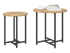 Conjunto de mesas auxiliares 2 piezas Roble Artisan y Negro