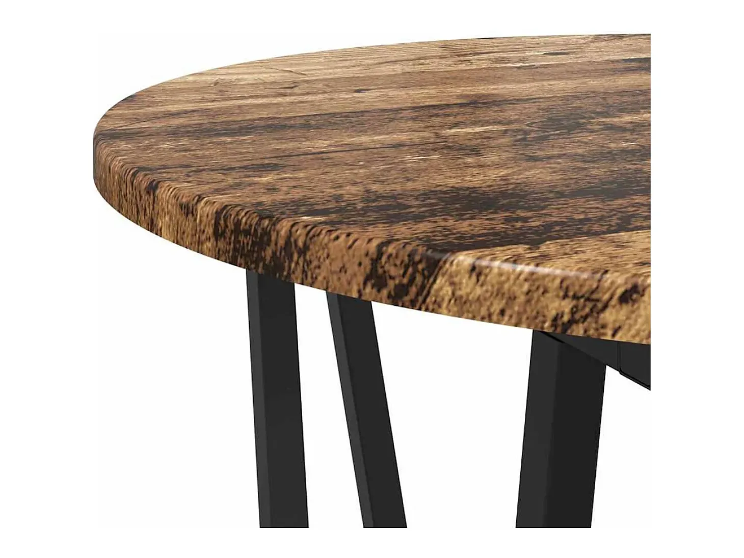 Conjunto de mesas auxiliares 2 piezas Madera vieja y Negro