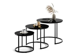 Conjunto de mesas de centro vidrio 55x55x44.5 montreal