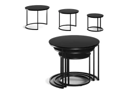 Conjunto de mesas de centro vidrio 55x55x44.5 montreal