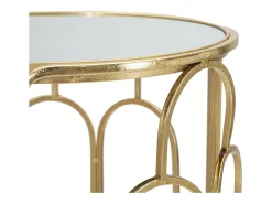 Conjunto de Mesitas Auxiliares VKH555, Oro, 36,5x36,5x70 cm, Kendra Home