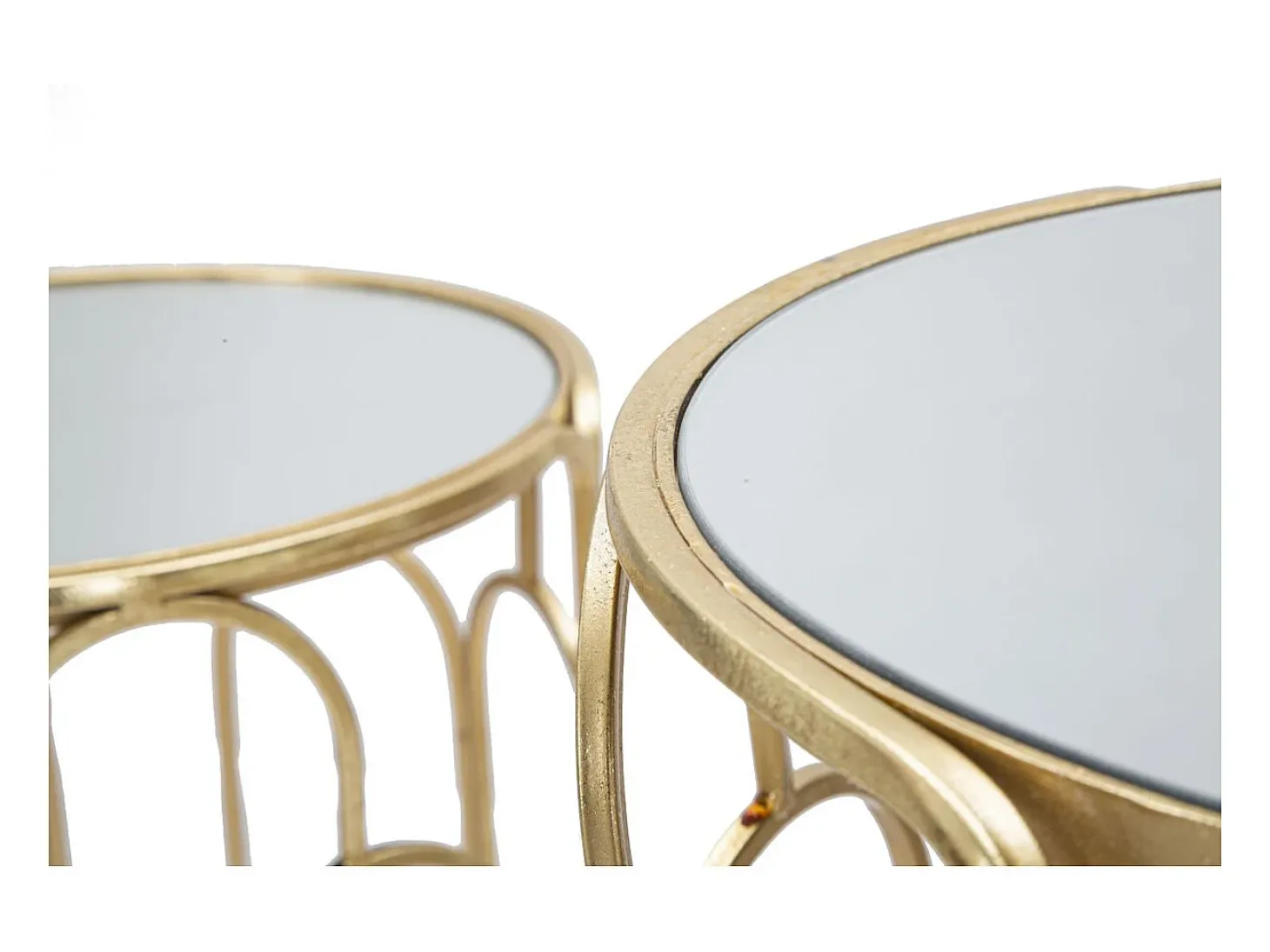 Conjunto de Mesitas Auxiliares VKH555, Oro, 36,5x36,5x70 cm, Kendra Home