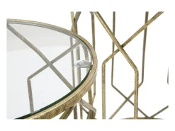 Conjunto de Mesitas Auxiliares VKH561, Oro, 42x42x53 cm, Kendra Home