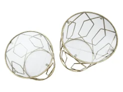 Conjunto de Mesitas Auxiliares VKH561, Oro, 42x42x53 cm, Kendra Home