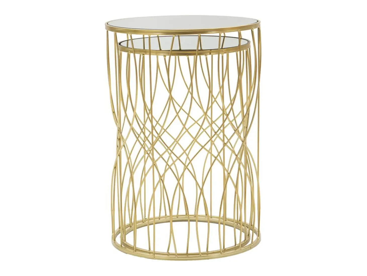 Conjunto de Mesitas Auxiliares VKH545, Oro, 38x38x55 cm, Kendra Home