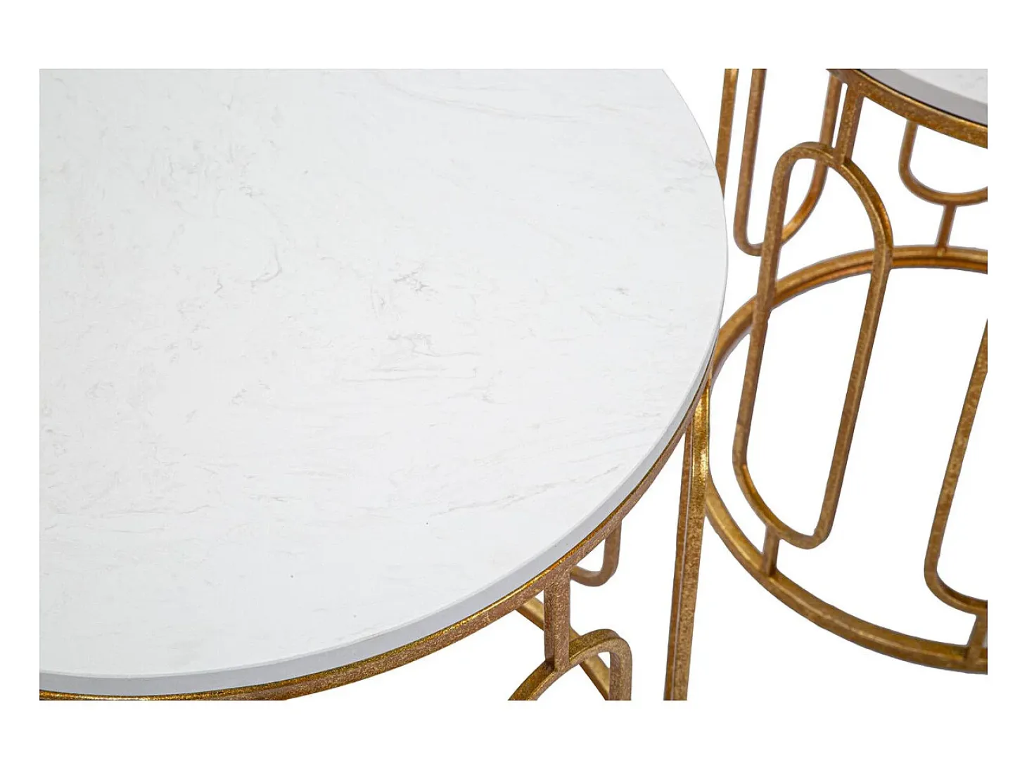 Conjunto de Mesitas Auxiliares VKH535, Oro, 46x46x55 cm, Kendra Home