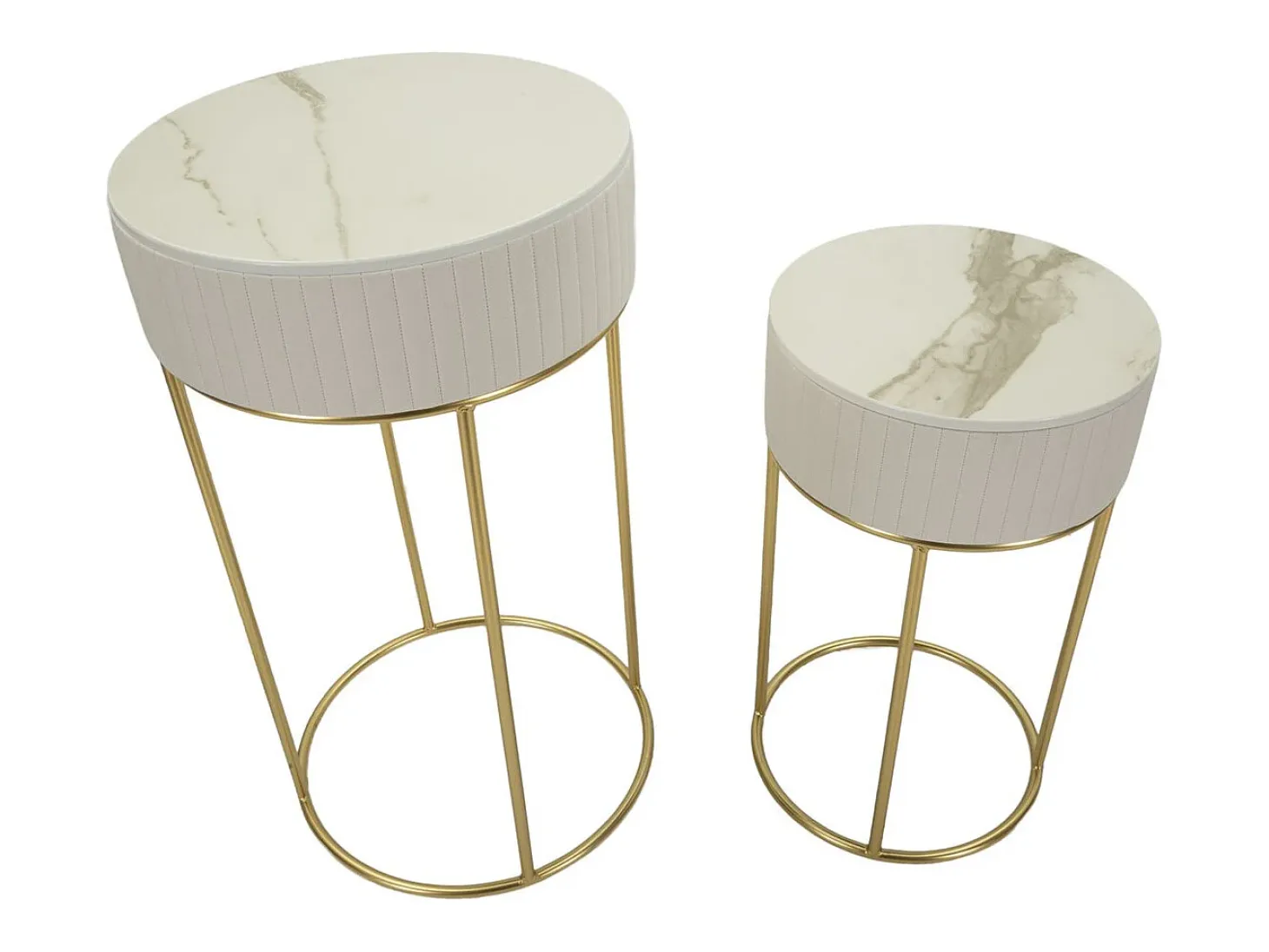 Conjunto de Mesitas Auxiliares VKH772, Beige, 50x50x90 cm, Kendra Home