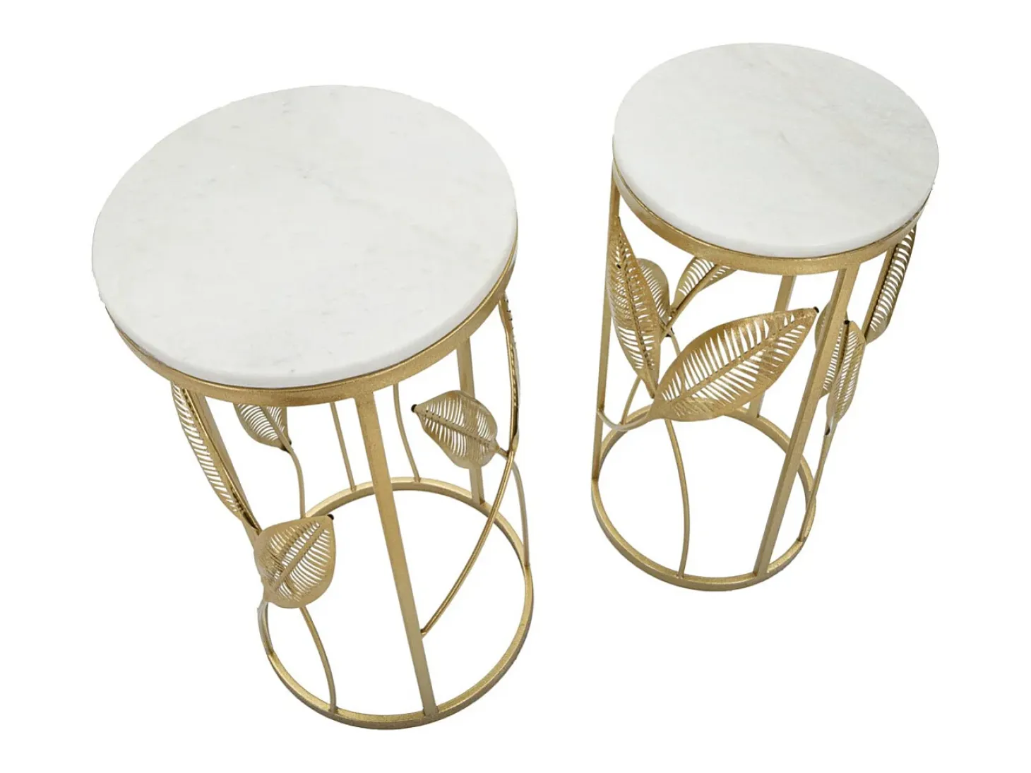 Conjunto de Mesitas Auxiliares Gogli, Oro, 35x35x65,5 cm, Kendra Home
