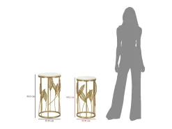 Conjunto de Mesitas Auxiliares Gogli, Oro, 35x35x65,5 cm, Kendra Home