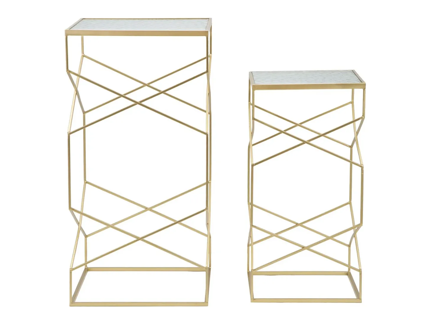 Conjunto de Mesitas Auxiliares VKH595, Oro, 50x50x100 cm, Kendra Home
