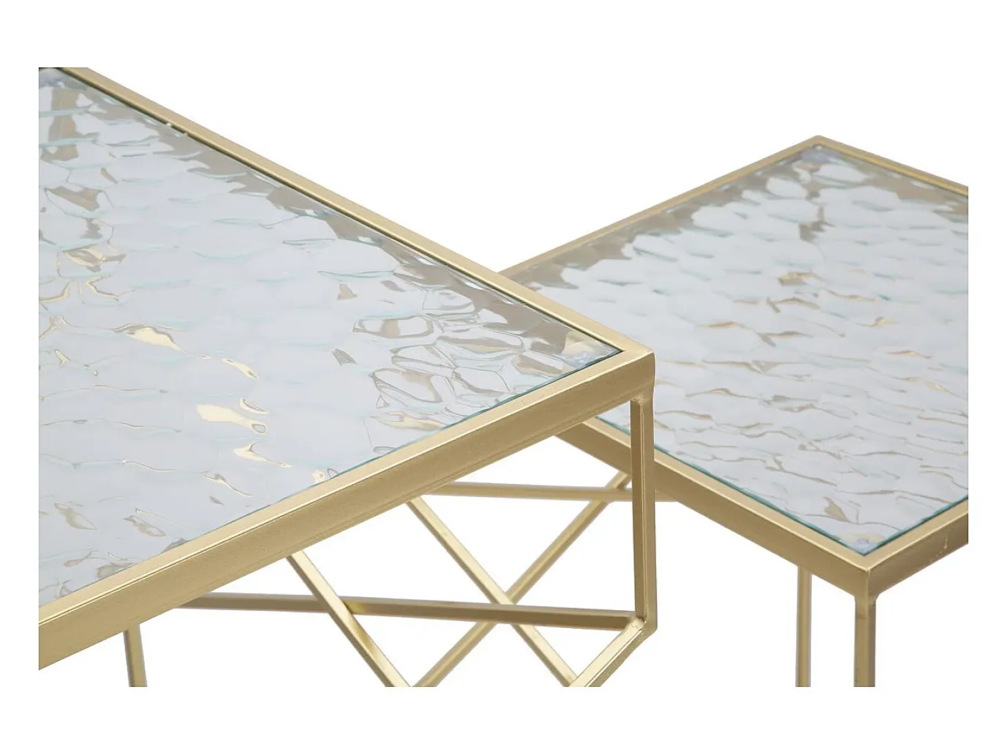 Conjunto de Mesitas Auxiliares VKH595, Oro, 50x50x100 cm, Kendra Home