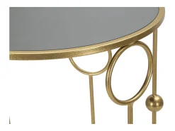 Conjunto de Mesitas Auxiliares Círculos 35, Oro, 50x50x100 cm, Kendra Home