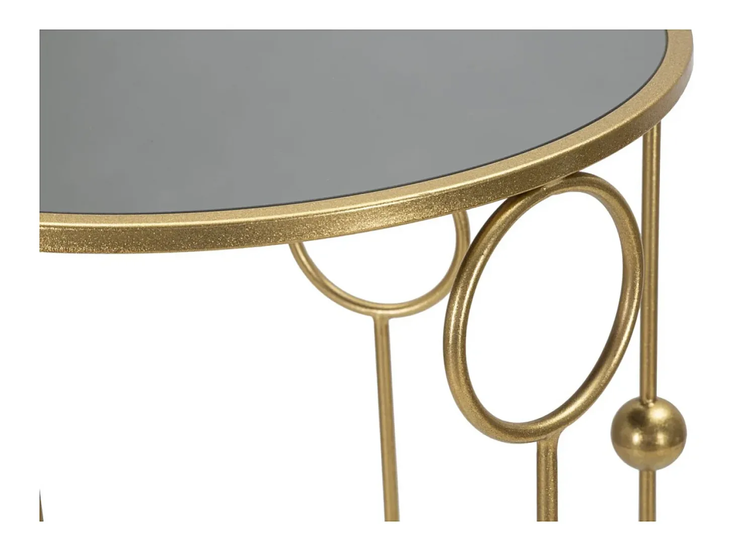 Conjunto de Mesitas Auxiliares Círculos 35, Oro, 50x50x100 cm, Kendra Home