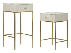 Conjunto de Mesitas Auxiliares VKH771, Beige, 45x45x90 cm, Kendra Home
