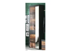 Conjunto de mueble de entrada de 4 piezas en roble oscuro y melamina gris Orcel