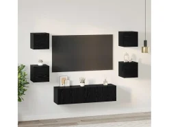Conjunto de mueble de TV de 6 piezas Roble negro Medio 120 x 30 x 30 cm