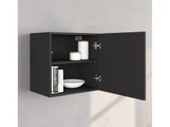 Conjunto de mueble de TV Chronos para salón, color antracita mate y roble, 180/260 x 40 cm