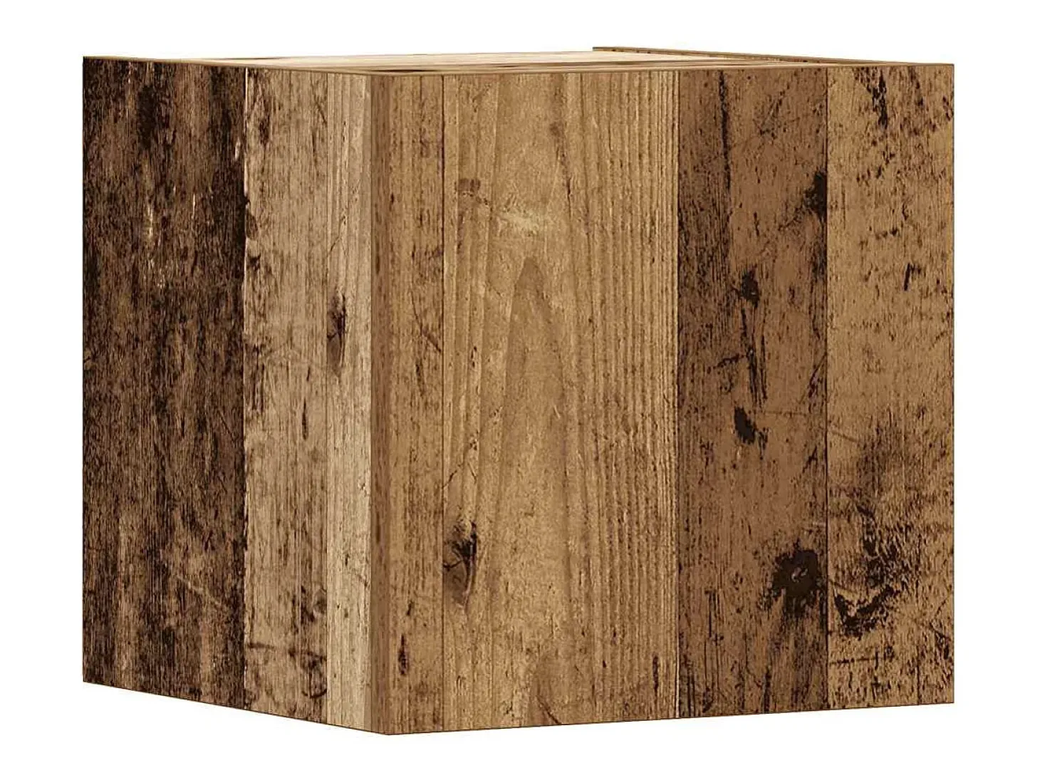 Conjunto de mueble de TV de pared de 5 piezas, madera vieja, madera de ingeniería