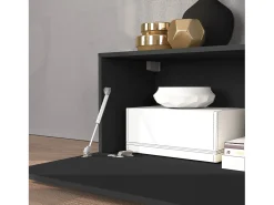 Conjunto de mueble de TV Chronos para salón en gris antracita mate y roble 180/290x40 cm