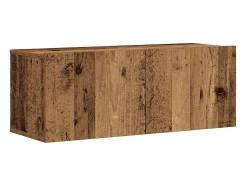 Conjunto de mueble de TV de pared de 7 piezas, madera envejecida, madera de ingeniería