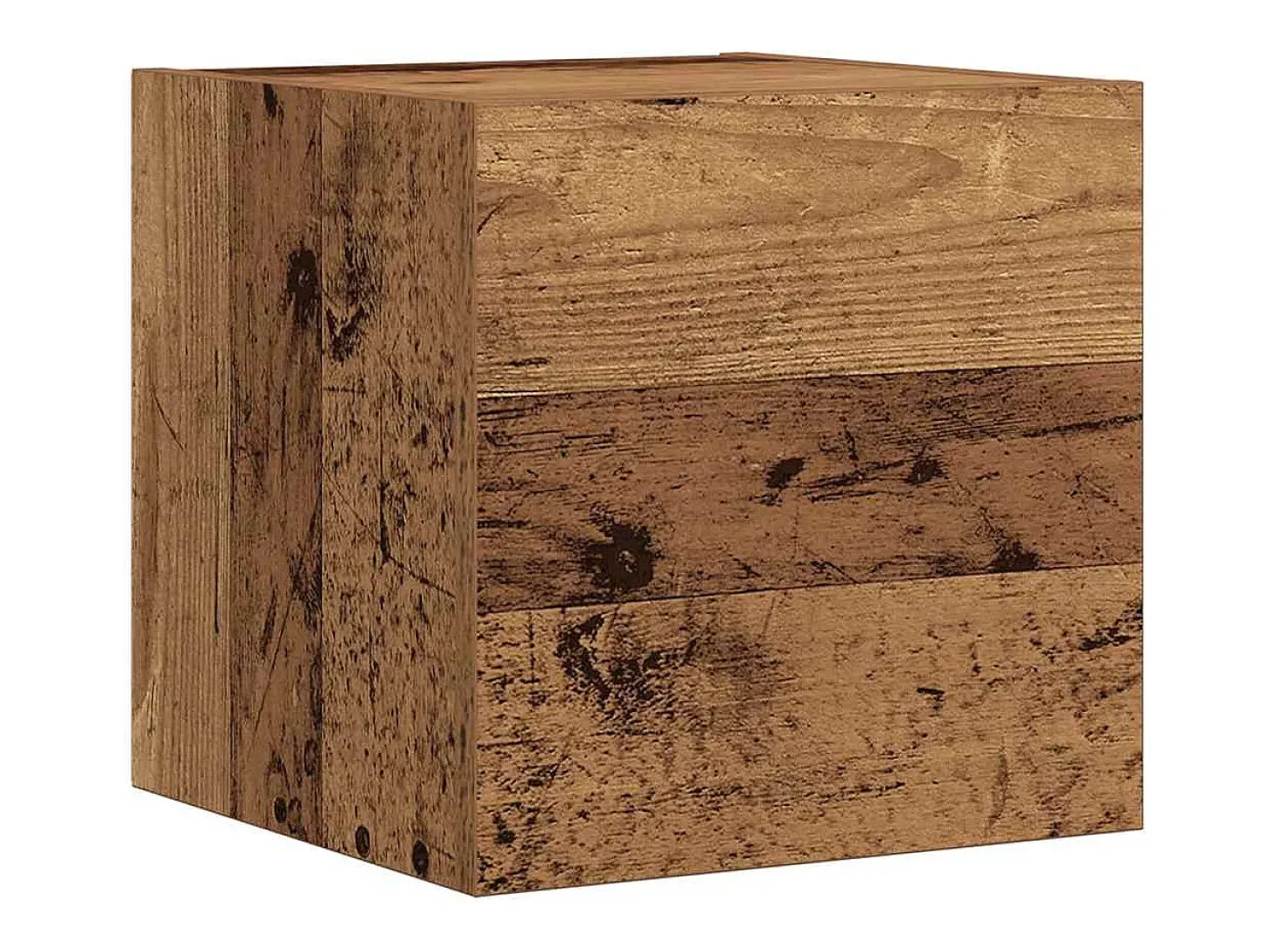 Conjunto de mueble de TV de pared de 7 piezas, madera envejecida, madera de ingeniería