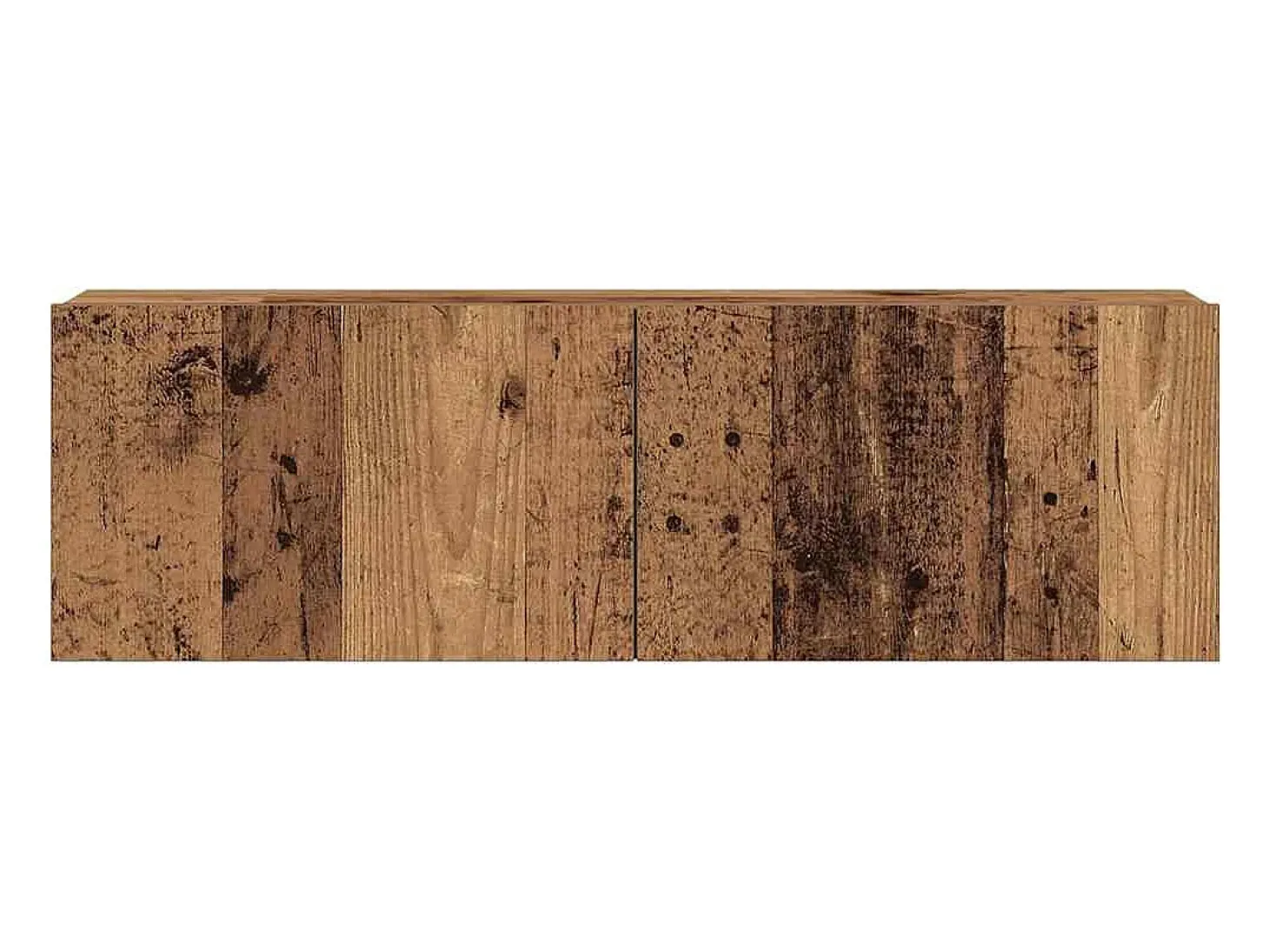 Conjunto de mueble de TV de pared de 7 piezas, madera envejecida, madera de ingeniería