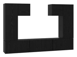 Conjunto de mueble de TV de 7 piezas Roble negro 180 x 30 x 120 cm