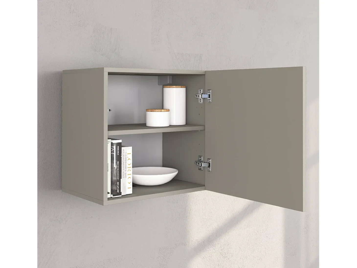 Conjunto de mueble de TV Chronos en topo mate y roble 180/290x40 cm